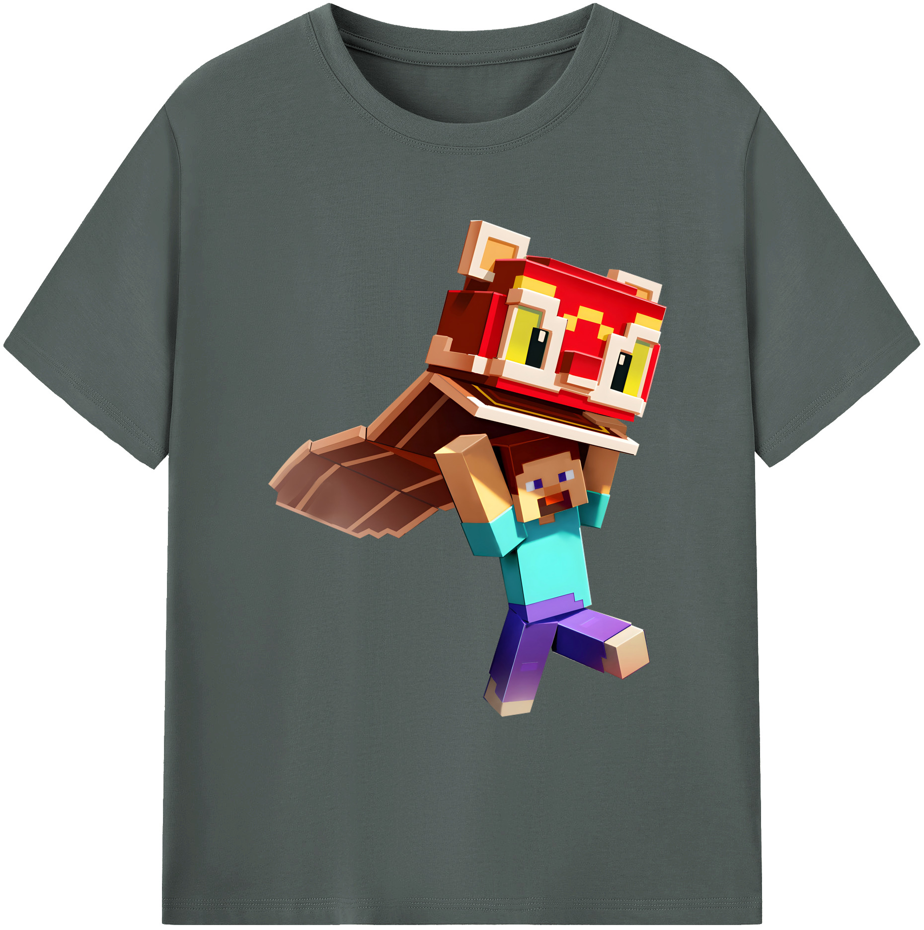 （画像用） マインクラフト ブロックの世界 Minecraft MC Block world 綿100％ メンズ半袖Tシャツ｜肌触りやわらか＆通気性